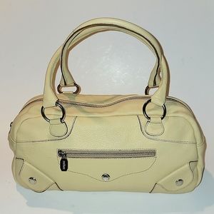 PRÜNE FULL GRAIN BOVINE PEBBLED LEATHER SHOULDER BAG.